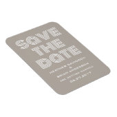Retro Save the Date Magnet, Beige Magnet (Rechte Seite)