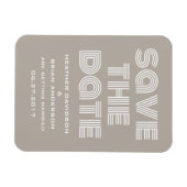 Retro Save the Date Magnet, Beige Magnet (Horizontal)