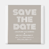 Retro Save the Date Magnet, Beige Magnet (Vorne)