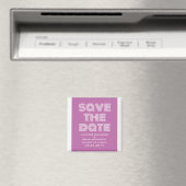 Retro Save the Date Magnet, Fuchsia Magnet (In Situ (Geschirrspüler))