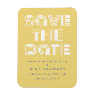 Retro Save the Date Magnet, Gelb Magnet