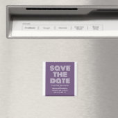 Retro Save the Date Magnet, Lila Magnet (In Situ (Geschirrspüler))