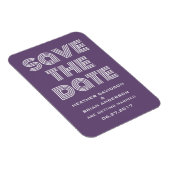 Retro Save the Date Magnet, Lila Magnet (Rechte Seite)