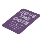 Retro Save the Date Magnet, Lila Magnet (Linke Seite)