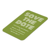Retro Save the Date Magnet, Olive Green Magnet (Linke Seite)