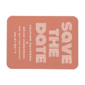 Retro Save the Date Magnet, Orange Magnet (Horizontal)