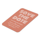 Retro Save the Date Magnet, Orange Magnet (Linke Seite)