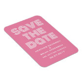 Retro Save the Date Magnet, Pink Magnet (Rechte Seite)