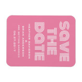 Retro Save the Date Magnet, Pink Magnet (Horizontal)