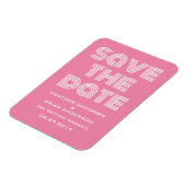 Retro Save the Date Magnet, Pink Magnet (Linke Seite)