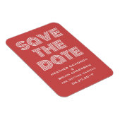 Retro Save the Date Magnet, Red Magnet (Rechte Seite)