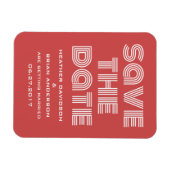 Retro Save the Date Magnet, Red Magnet (Horizontal)
