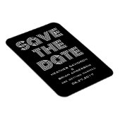 Retro Save the Date Magnet, Schwarz Magnet (Rechte Seite)