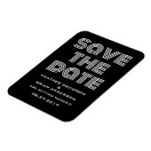 Retro Save the Date Magnet, Schwarz Magnet (Linke Seite)