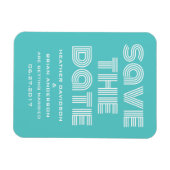 Retro Save the Date Magnet, Türkis Magnet (Horizontal)