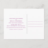 Retro Save the Date Postkarte, Fuchsia Ankündigungspostkarte (Rückseite)