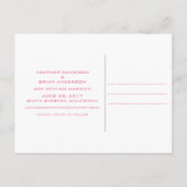 Retro Save the Date Postkarte, rosa Ankündigungspostkarte (Rückseite)