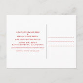 Retro Save the Date Postkarte, rot Ankündigungspostkarte (Rückseite)