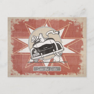 Retro-Save-the-Date-Postkarten Spaß! Ankündigungspostkarte