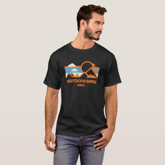 Retro SawzahnRange Idaho Höhenroute im Val Bedrett T-Shirt (Vorne ganz)