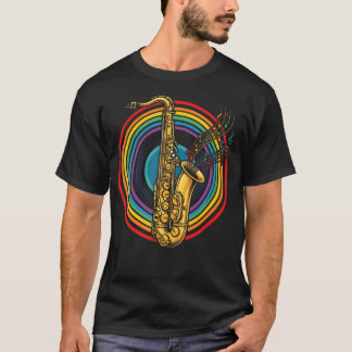 Retro Saxophon-Jazz-Musiker Saxophonist T-Shirt