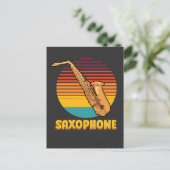 Retro Saxophon Postkarte (Stehend Vorderseite)