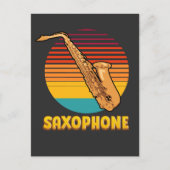 Retro Saxophon Postkarte (Vorderseite)