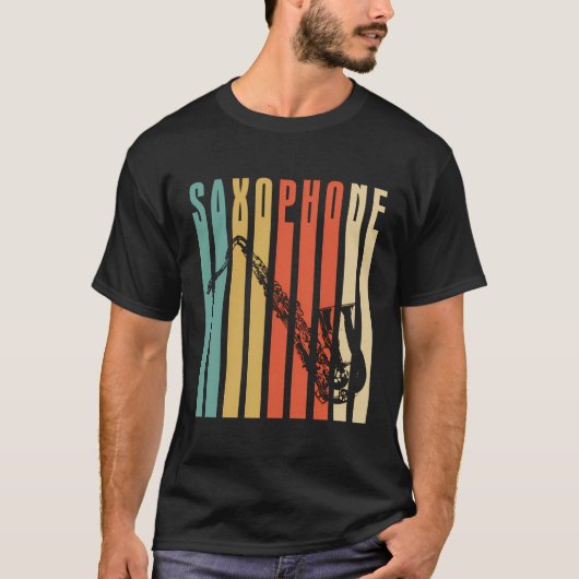 Retro Saxophon T-Shirt (Vorderseite)