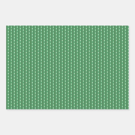 Retro Scandi Christmas Ornaments - Green Red White Geschenkpapier Set (Vorderseite 3)