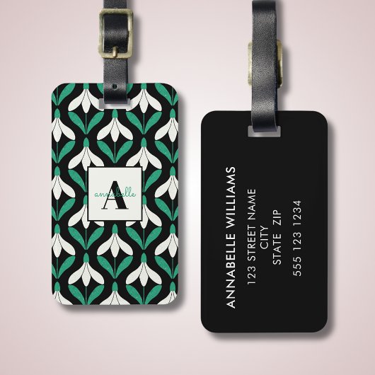 Retro Scandi Mitte Jahrhundert Modernes Schneefall Gepäckanhänger