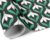 Retro Scandi Mitte Jahrhundert Modernes Schneefall Geschenkpapier (Rolleneckpunkt)