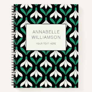 Retro Scandi Mitte Jahrhundert Modernes Schneefall Notizblock