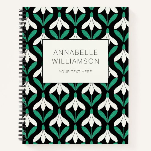 Retro Scandi Mitte Jahrhundert Modernes Schneefall Notizblock (Vorderseite)