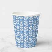 Retro Scandinavian Blue Pattern Pappbecher (Rechts)