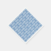 Retro Scandinavian Blue Pattern Serviette (Ecke)