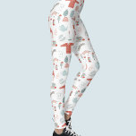 Retro Scandinavian Hygge Leggings<br><div class="desc">Dieses wunderschöne skandinavische Design ist der perfekte Weg,  um Ihrem Leben eine Touch Hygge hinzuzufügen. Ein warmes und gemütliches Winterdesign mit rot-rosa und salzgrünen Akzenten. Originelle Kunst von Nic Squirrell.</div>