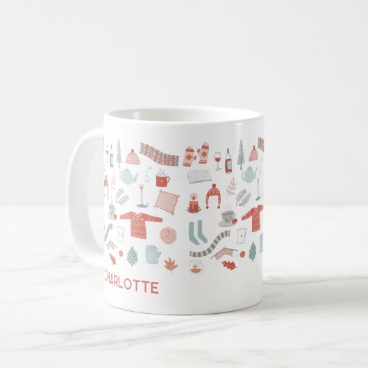 Retro Scandinavian Hygge Personalisiert Kaffeetasse (Vorderseite Links)