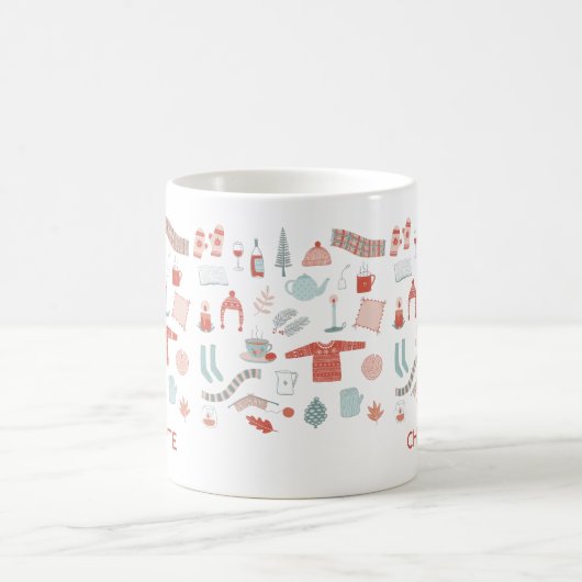 Retro Scandinavian Hygge Personalisiert Kaffeetasse (Mittel)