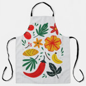 Retro Scandinavian Tropical Floral Fruit Pattern Schürze (Vorderseite)