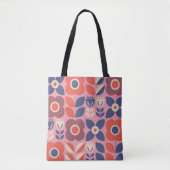 Retro-Scandinavier Floral Nahtlose Elemente Tasche (Vorderseite)