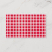 Retro Scarlet Red Gingham; Checked Visitenkarte (Rückseite)