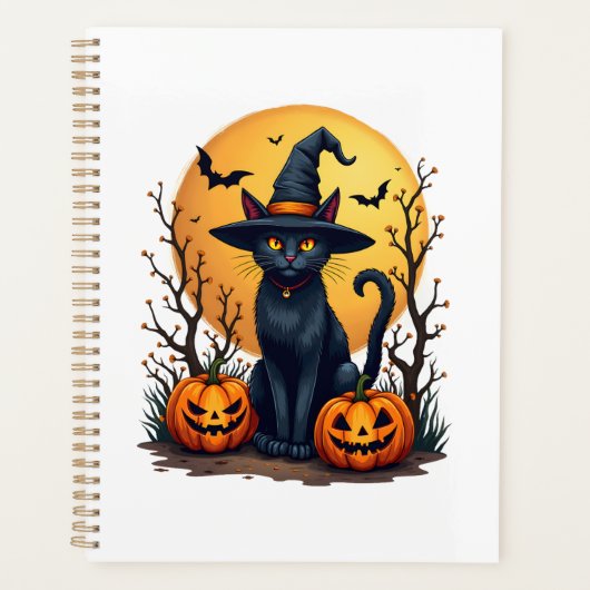 Retro Scary Halloween Costume Black Cat Salem Apot Planer (Vorderseite)