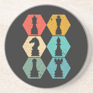 Retro Schach Geschenk Vintage Schach Stücke T - Sh Getränkeuntersetzer