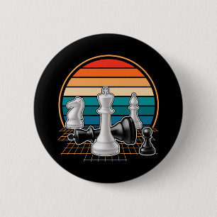 Retro Schach Pieces Brettspiel Schach Lover Button