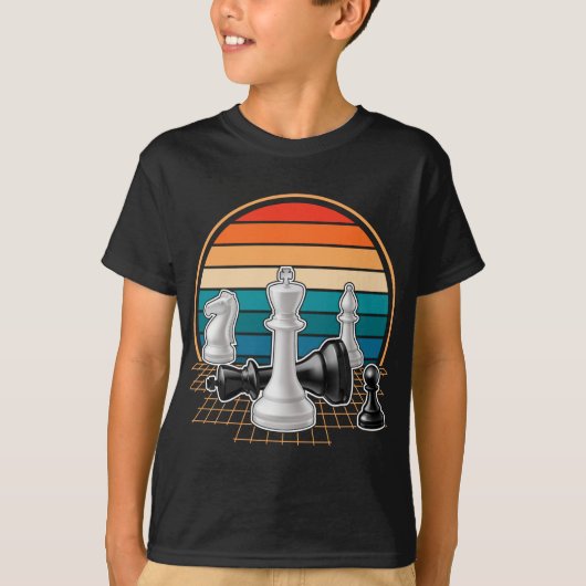 Retro Schach Pieces Brettspiel Schach Lover T-Shirt (Vorderseite)