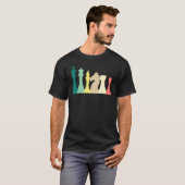 Retro Schach Vintag Schachbrett T-Shirt (Vorne ganz)