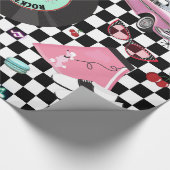 Retro Schachbrett 50's 50's Theme Geburtstagsparty Geschenkpapier (Ecke)