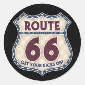 Retro-Schachbrett 66 Runder Aufkleber (Vorderseite)