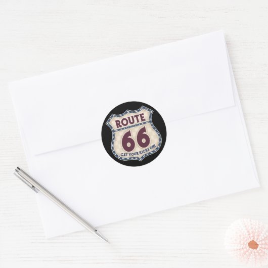 Retro-Schachbrett 66 Runder Aufkleber (Umschlag)