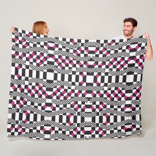 Retro-Schachbrett-Design Fleecedecke (Beispiel)